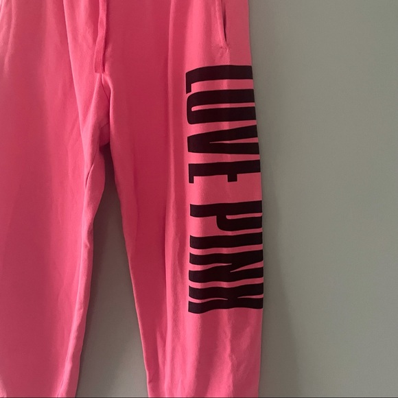 Vintage Victoria’s Secret LOVE PINK Sweatpants Cuff Ankle Drawstring Workout Y2K - Picture 2 of 9
